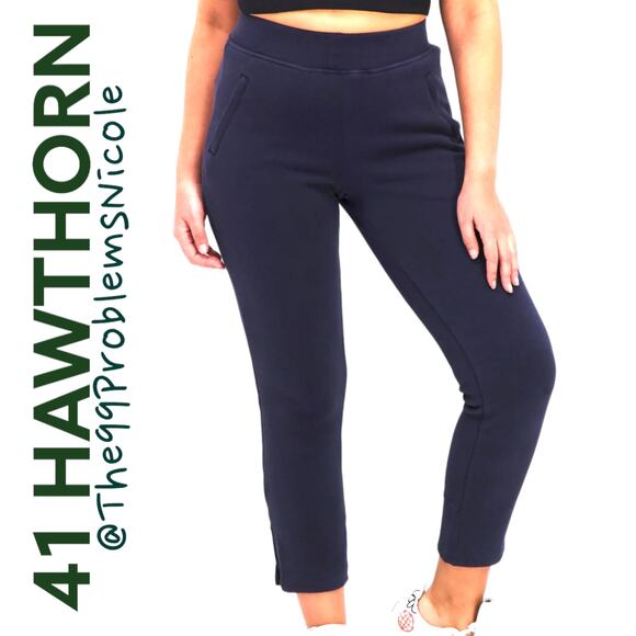 41 Hawthorn Blue Knit Pants with ankle zipper - Picture 1 of 7
